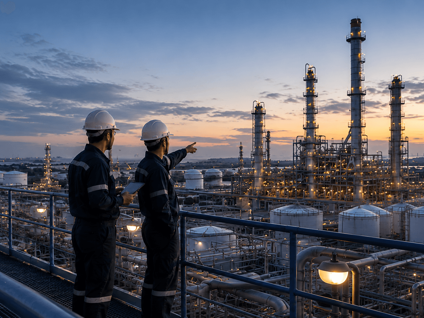 Installations industrielles pétrolières et gazières modernes
